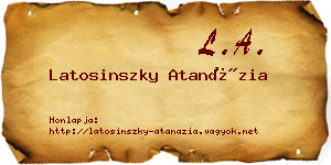 Latosinszky Atanázia névjegykártya